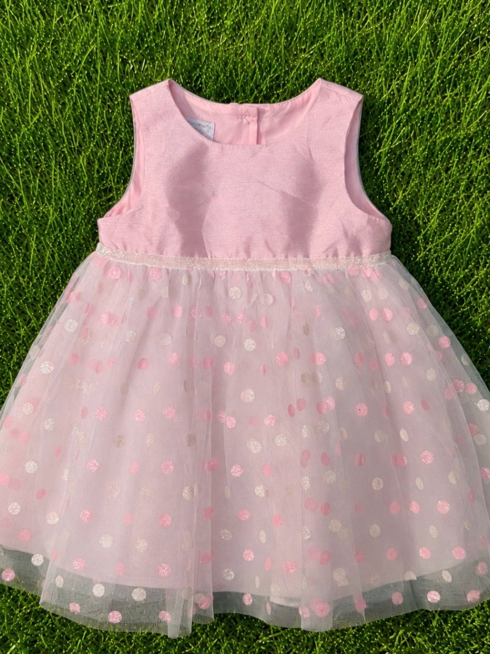 Special Occasions Pink and White Polka Dot Dress Size 3/6 mo. Costume Dress up